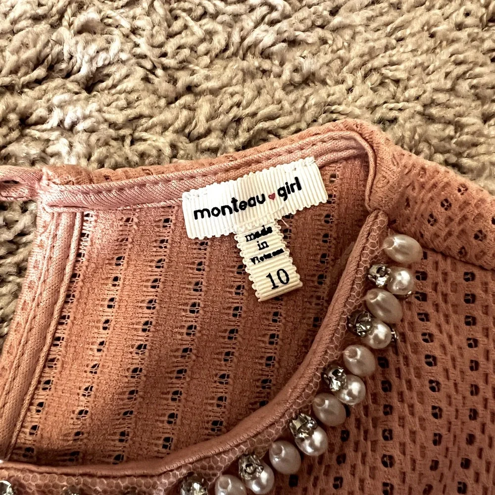 Monteau Girl 10 sleeveless pink dress - Picture 5 of 6